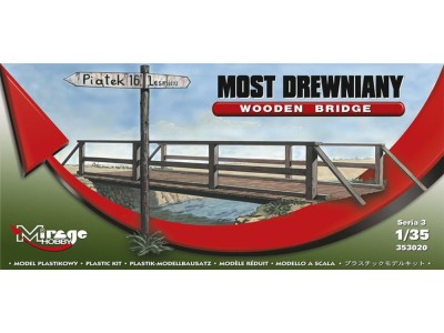 Holzbrücke mit Geländer und Wegweiser 