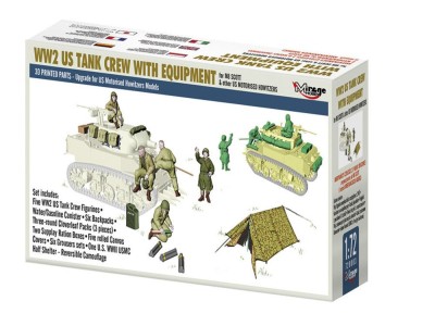 WW2 US TANK CREW WITH EQUIPMENT for M8 SCOTT & other US MOTORISED HOWITZERS 