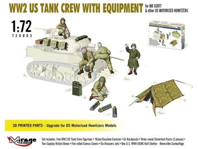 WW2 US TANK CREW WITH EQUIPMENT for M8 SCOTT & other US MOTORISED HOWITZERS 