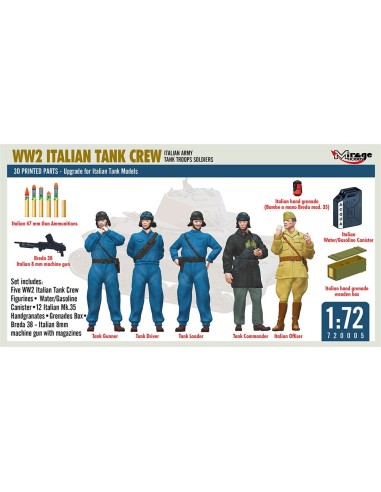 WW2 ITALIAN TANK CREW WITH EQUIPMENT 