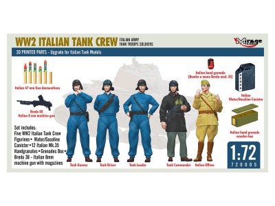 WW2 ITALIAN TANK CREW WITH EQUIPMENT 