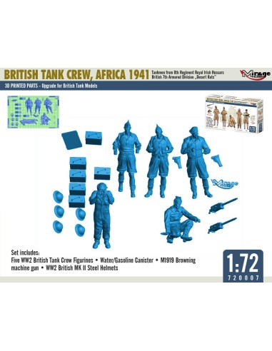 BRITISH TANK CREW, AFRICA 1941 Tankmen from 8th Regiment Royal Irish Hussars British 7th Armored Division „Desert Rats” 