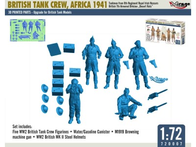 BRITISH TANK CREW, AFRICA 1941 Tankmen from 8th Regiment Royal Irish Hussars British 7th Armored Division „Desert Rats” 