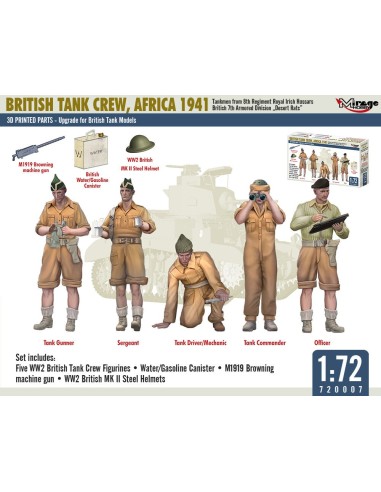BRITISH TANK CREW, AFRICA 1941 Tankmen from 8th Regiment Royal Irish Hussars British 7th Armored Division „Desert Rats” 