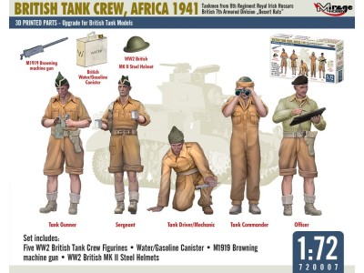 BRITISH TANK CREW, AFRICA 1941 Tankmen from 8th Regiment Royal Irish Hussars British 7th Armored Division „Desert Rats” 