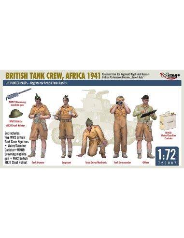 BRITISH TANK CREW, AFRICA 1941 Tankmen from 8th Regiment Royal Irish Hussars British 7th Armored Division „Desert Rats” 