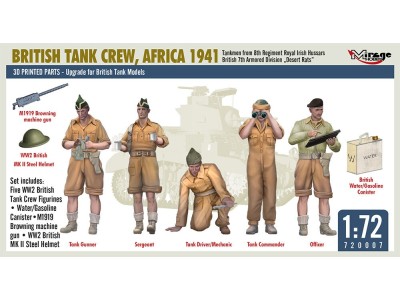 BRITISH TANK CREW, AFRICA 1941 Tankmen from 8th Regiment Royal Irish Hussars British 7th Armored Division „Desert Rats” 