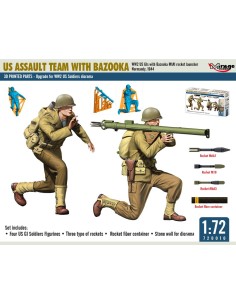 US ASSAULT TEAM WITH BAZOOKA, WW2 US GIs with Bazooka M1A1 rocket launcher Normandy, 1944  2