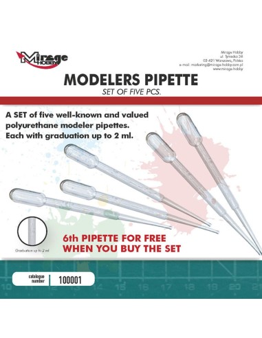 MIRAGE MODELLERS PIPETTES (5 pcs + 1 free pc. / each 2 ml) 