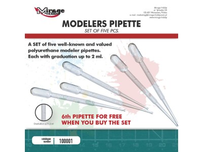MIRAGE MODELLERS PIPETTES (5 pcs + 1 free pc. / each 2 ml) 