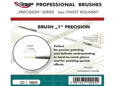 MIRAGE BRUSH PRECISION KOLINSKY SIZE 1 