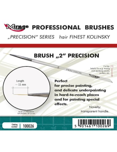 MIRAGE BRUSH PRECISION KOLINSKY SIZE 2 