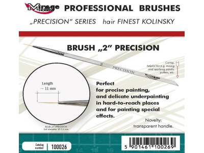MIRAGE BRUSH PRECISION KOLINSKY SIZE 2 