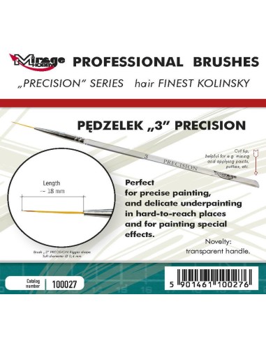 MIRAGE BRUSH PRECISION KOLINSKY SIZE 3 