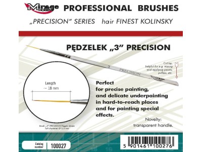MIRAGE BRUSH PRECISION KOLINSKY SIZE 3 