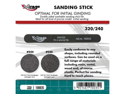 MIRAGE Sanding Stick Double Grid 240/320 