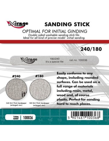MIRAGE Sanding Stick Double Grid 180/240 