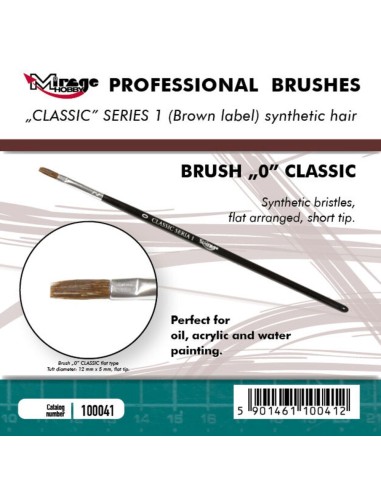 MIRAGE BRUSH FLAT HIGH QUALITY CLASSIC SERIES 1 size 0 
