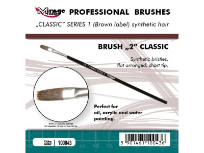 MIRAGE BRUSH FLAT HIGH QUALITY CLASSIC SERIES 1 size 2 