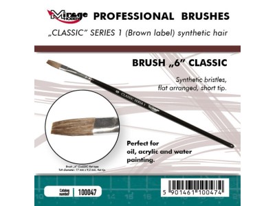 MIRAGE BRUSH FLAT HIGH QUALITY CLASSIC SERIES 1 size 6 