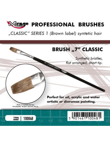 MIRAGE BRUSH FLAT HIGH QUALITY CLASSIC SERIES 1 size 7 