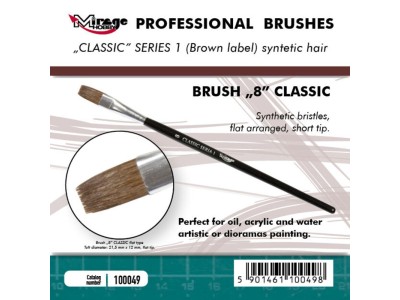 MIRAGE BRUSH FLAT HIGH QUALITY CLASSIC SERIES 1 size 8 