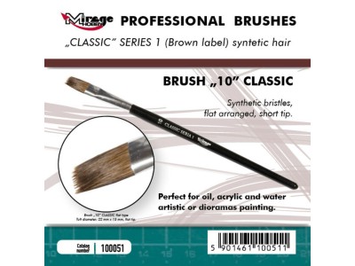 MIRAGE BRUSH FLAT HIGH QUALITY CLASSIC SERIES 1 size 10 