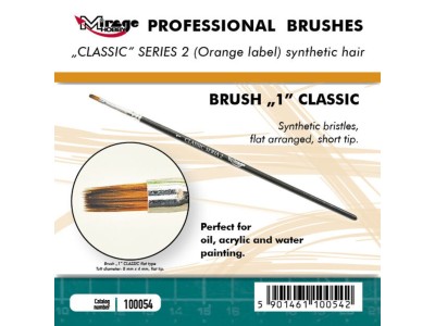 MIRAGE BRUSH FLAT HIGH QUALITY CLASSIC SERIES 2 size 1 