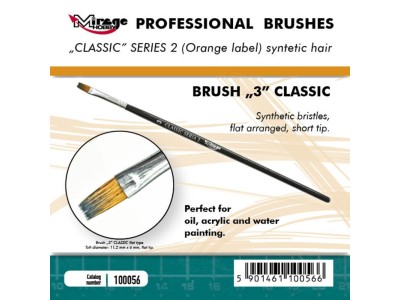 MIRAGE BRUSH FLAT HIGH QUALITY CLASSIC SERIES 2 size 3 