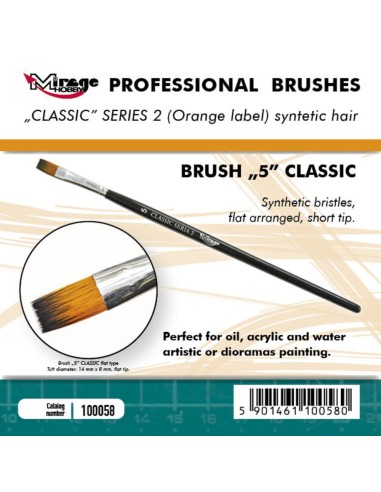 MIRAGE BRUSH FLAT HIGH QUALITY CLASSIC SERIES 2 size 5 