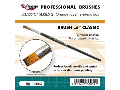 MIRAGE BRUSH FLAT HIGH QUALITY CLASSIC SERIES 2 size 6 