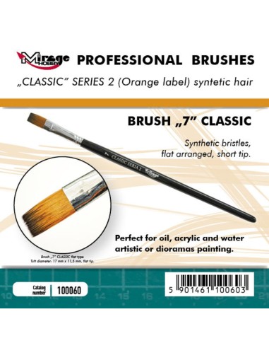 MIRAGE BRUSH FLAT HIGH QUALITY CLASSIC SERIES 2 size 7 