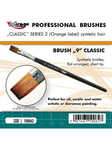 MIRAGE BRUSH FLAT HIGH QUALITY CLASSIC SERIES 2 size 9 