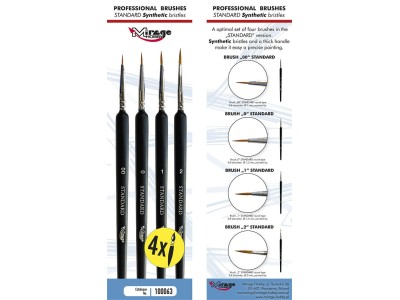 MIRAGE BRUSH SET of Standard of 4 brushes in sizes:00, 0, 1, 2 (hair:synthetic 