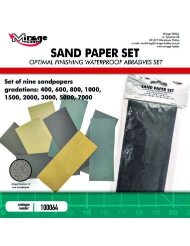 MIRAGE SAND PAPER (9 pcs: 400, 600, 800, 1000, 1500, 2000, 3000, 5000, 7000,) 