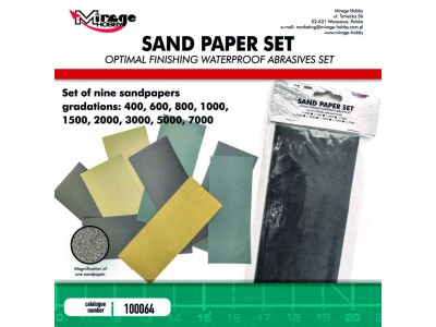 MIRAGE SAND PAPER (9 pcs: 400, 600, 800, 1000, 1500, 2000, 3000, 5000, 7000,) 