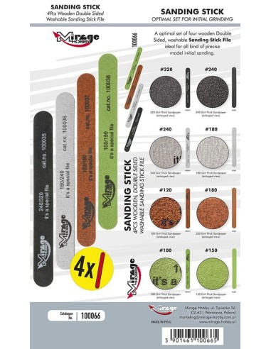 MIRAGE SANDING STICK OPTIMAL SET [4pcs/8 STAGES] 