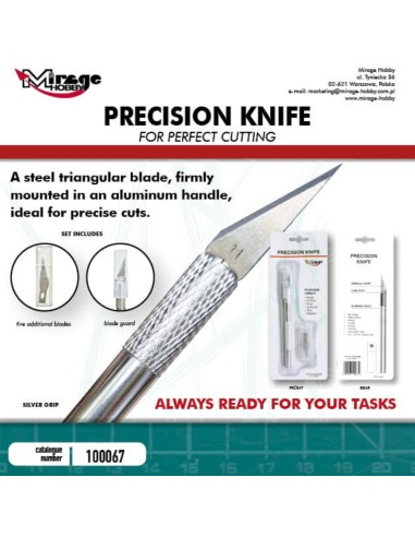 MIRAGE Precision Knife + 5 blades (SILVER) 