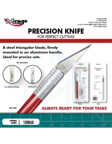 MIRAGE Precision Knife + 5 blades (RED) 