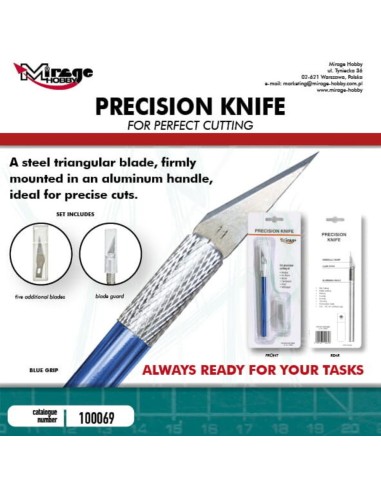 MIRAGE Precision Knife + 5 blades (BLUE) 