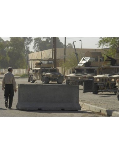 Modern concrete road barriers 
