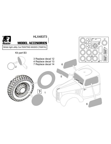 British light utility Car PAINTING MASKS (TAMIYA) 