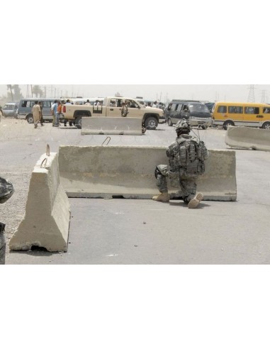 Modern concrete road barriers 