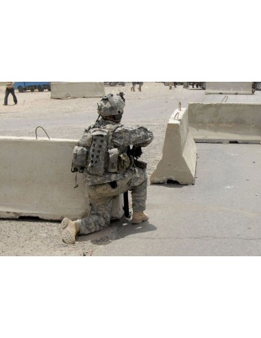 Modern concrete road barriers 