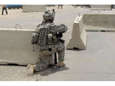 Modern concrete road barriers 