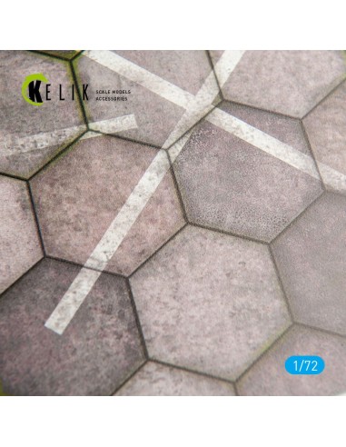 Hexagonnal concrete plates for Aircraft and Helicopters Base - Acrylic 3 mm (280 x 180 mm) (170 g) 