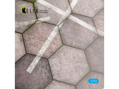 Hexagonnal concrete plates for Aircraft and Helicopters Base - Acrylic 3 mm (280 x 180 mm) (170 g) 