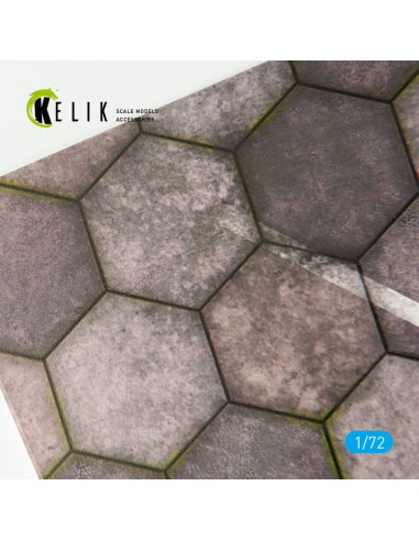 Hexagonnal concrete plates for Aircraft and Helicopters Base - Acrylic 3 mm (280 x 180 mm) (170 g) 