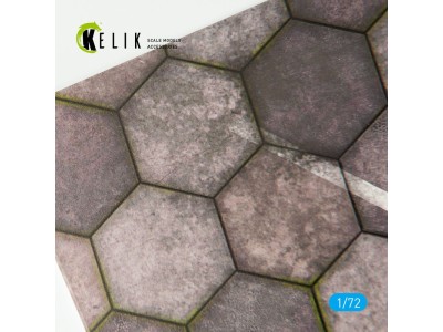 Hexagonnal concrete plates for Aircraft and Helicopters Base - Acrylic 3 mm (280 x 180 mm) (170 g) 