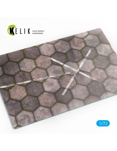 Hexagonnal concrete plates for Aircraft and Helicopters Base - Acrylic 3 mm (280 x 180 mm) (170 g) 
